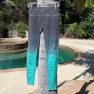 Green and Grey Leggings Full Length Activewear New Women Small